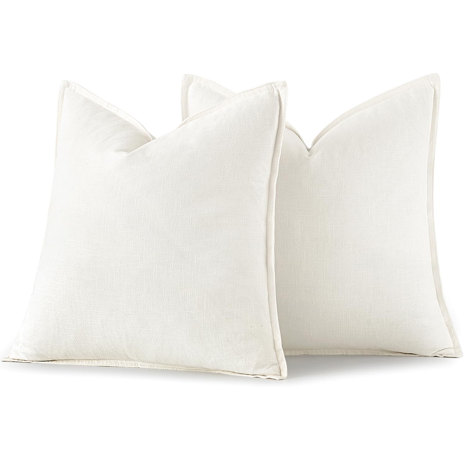 MIULEE funda de almohada de lino crema conjunto de dos para estilo consistente