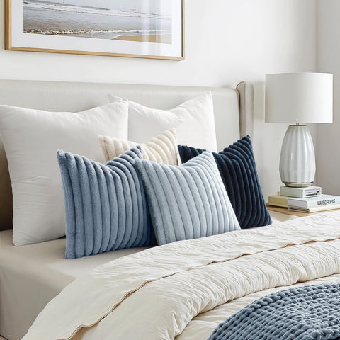 Cojín MIULEE doble cara, pelaje suave y velur lujoso para uso diario.