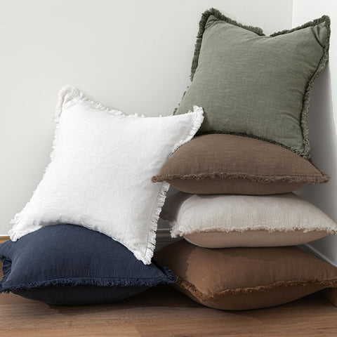 MIULEE funda cojin 24x24 cafe lino, toque cómodo en cama.