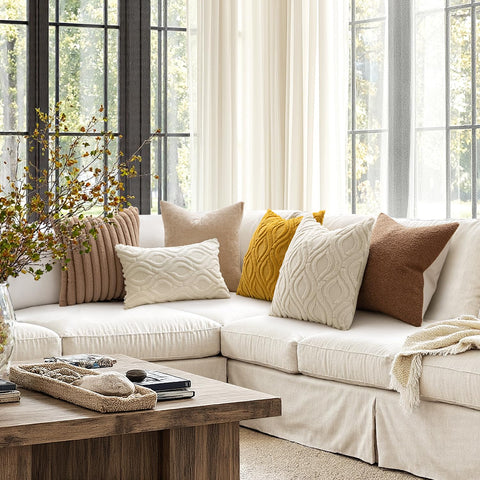 MIULEE funda cojín beige 18x18, diseño circular elegante para decorar.