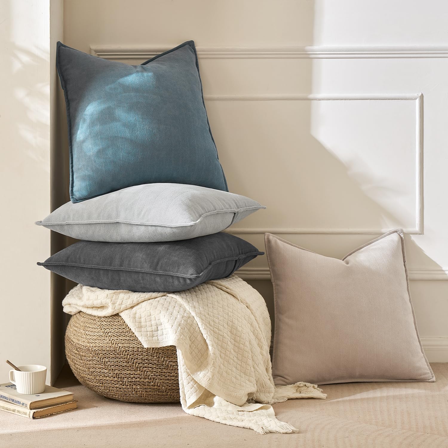 MIULEE funda cojín chenilla, lavado fácil para uso diario sin perder color.