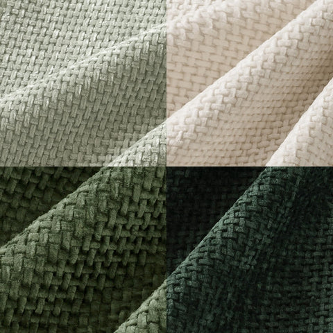 Detalle de la textura de chenilla MIULEE, sensación cálida y duradera.