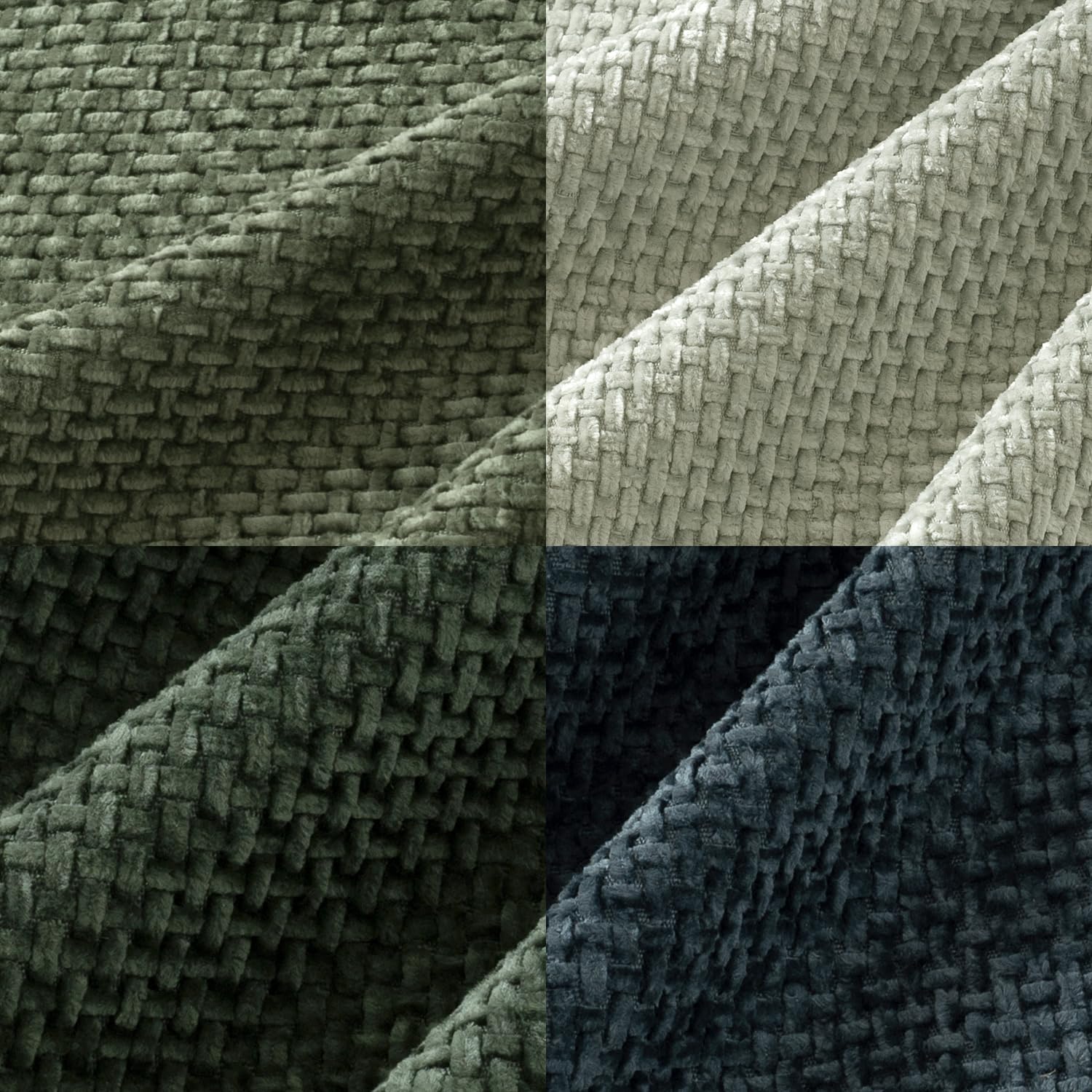 Funda MIULEE 18x18 chenilla verde bosque con cremallera invisible, cambio de relleno sencillo.