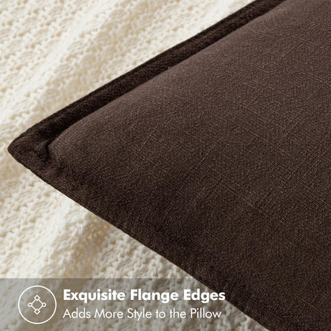 MIULEE funda cojin lino 24x24 textura ramie para descanso suave.