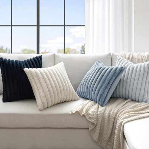 Cojín MIULEE con lado trasero de velur suave, tacto lujoso para sofá.