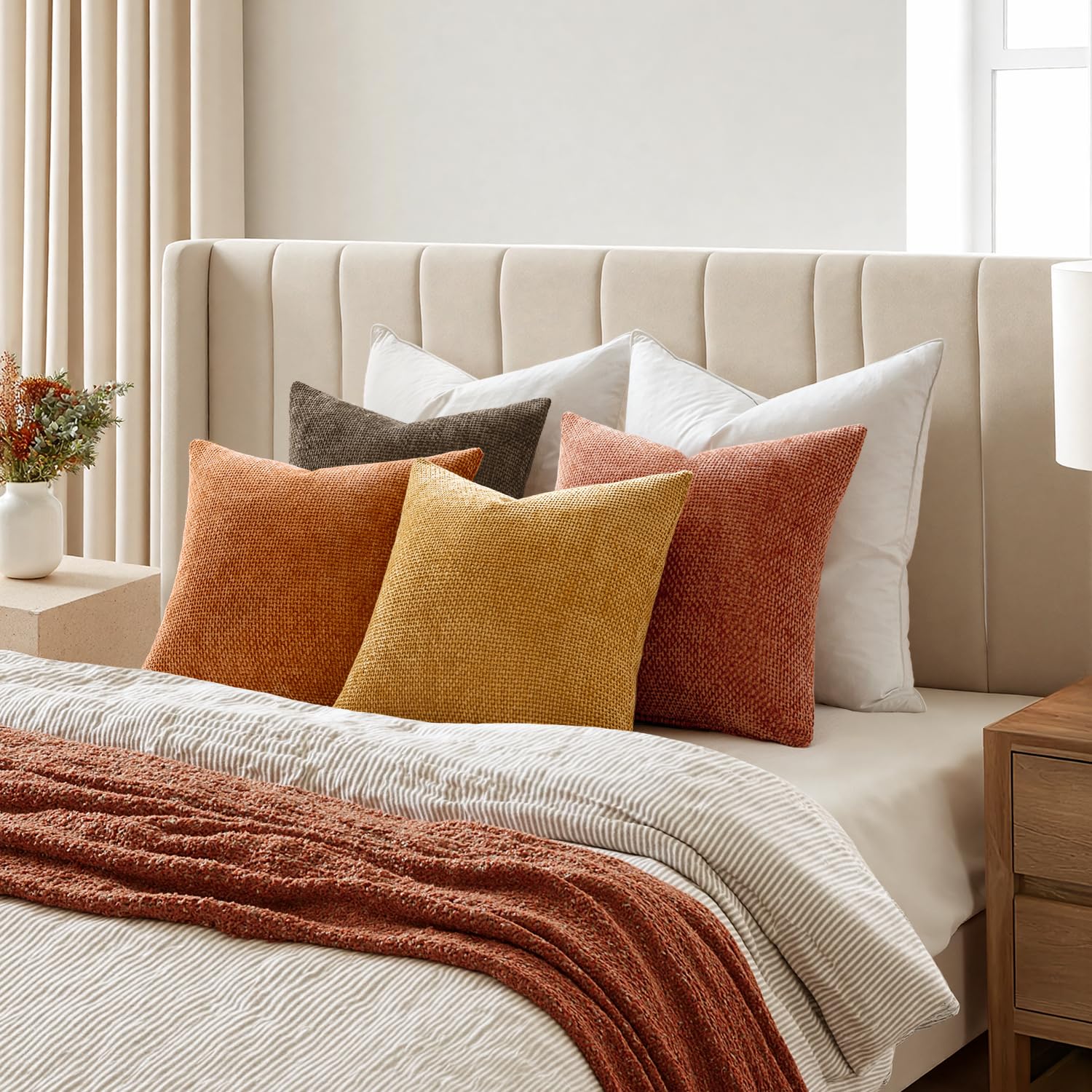 MIULEE funda cojín decorativa para sala, combinación de colores vibrantes