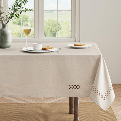Miulee funda de mesa beige rectangular para interiores con estilo sobrio.