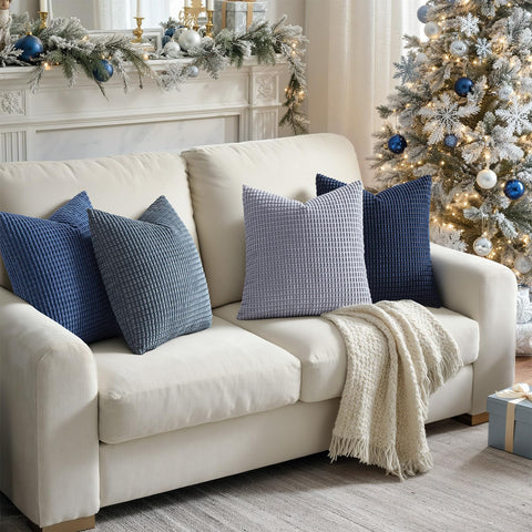 MIULEE funda almohada azul para sofá, ideal para renovar ambiente sin esfuerzo.