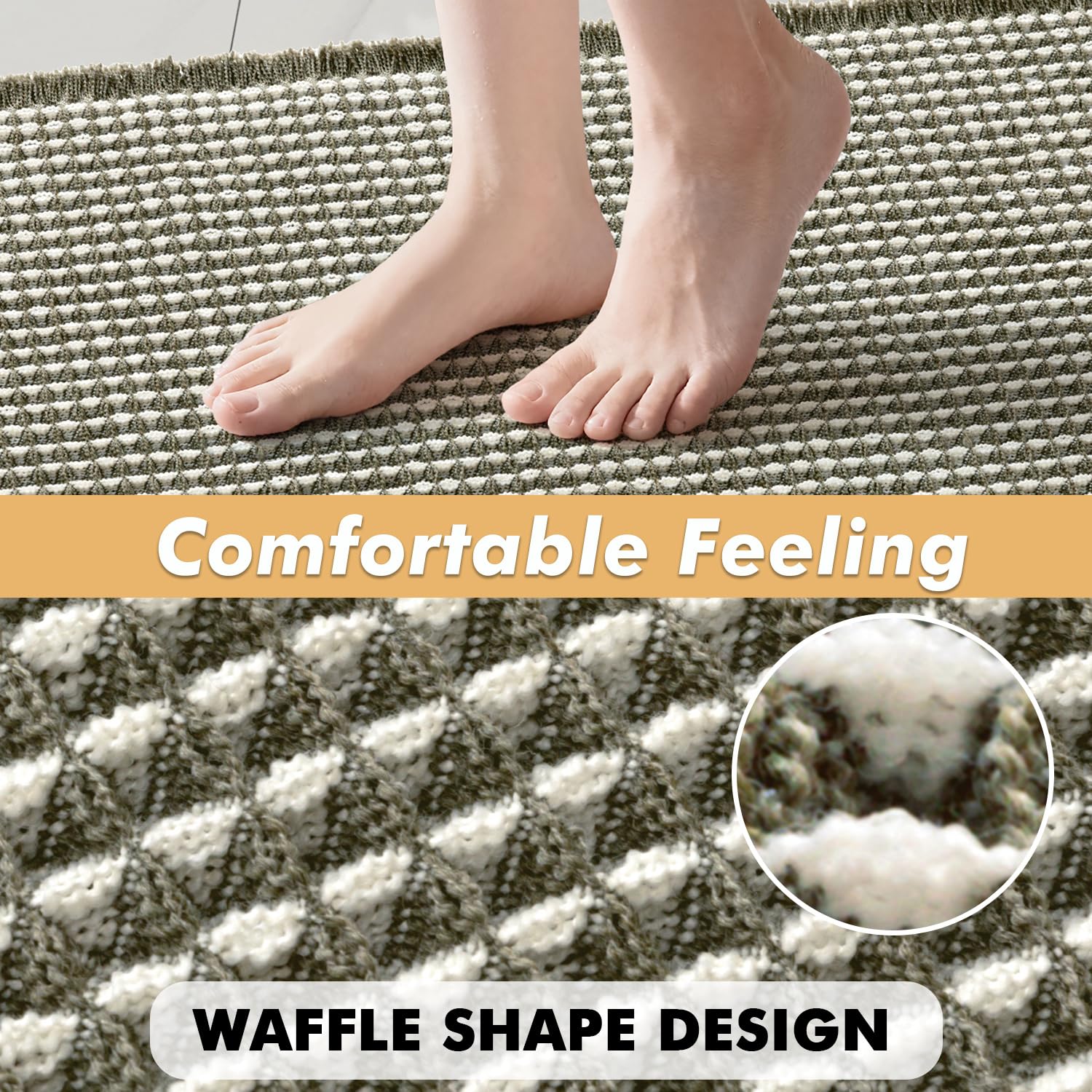 Confort bajo pies MIULEE, ideal tras la ducha.