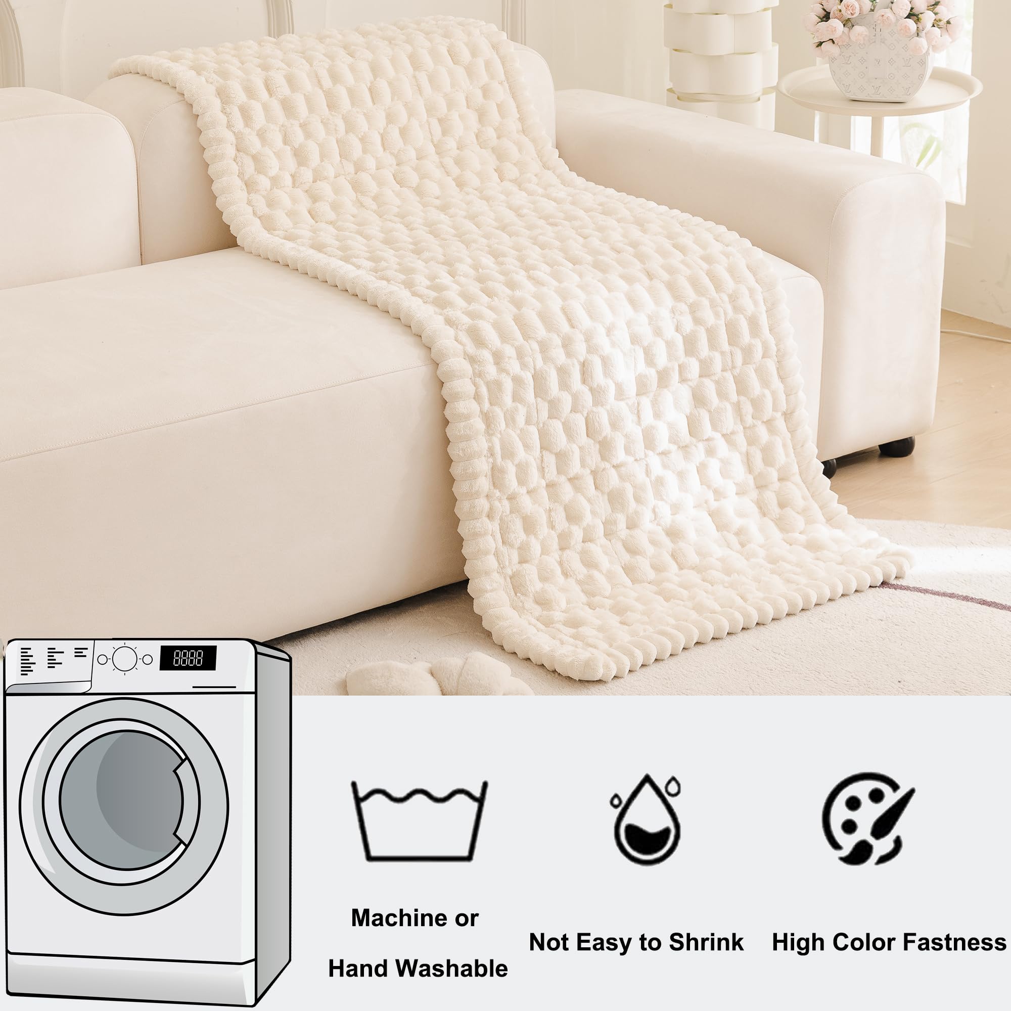 Mivnue cobertor-sofa-lavable-maquina: lavado sencillo mantiene colores vivos.