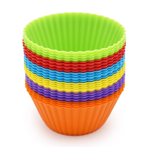 MODENGKONGJIAN cápsulas de cupcake de silicona 24-pack multicolor para hornear sin esfuerzo