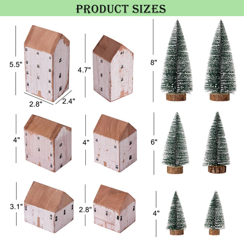 Mokof Árboles nevados para centro de mesa, toque festivo duradero.