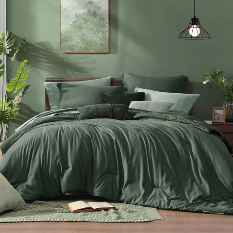 Conjunto Monbix tamaño rey Bosque Profundo, apariencia cálida para dormitorio