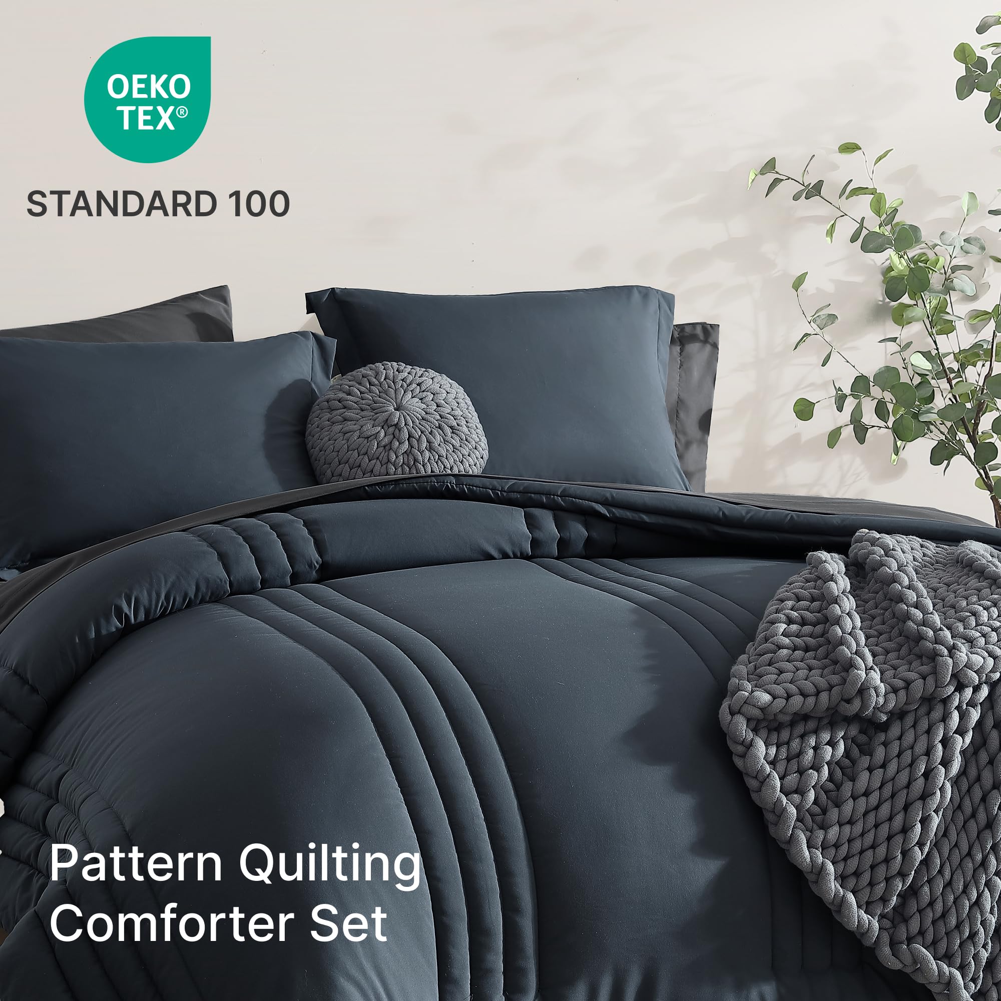 Monbix fundas de almohada 20x26 azul gris para acabado limpio