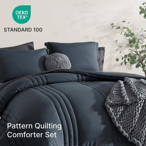 Monbix fundas de almohada 20x26 azul gris para acabado limpio