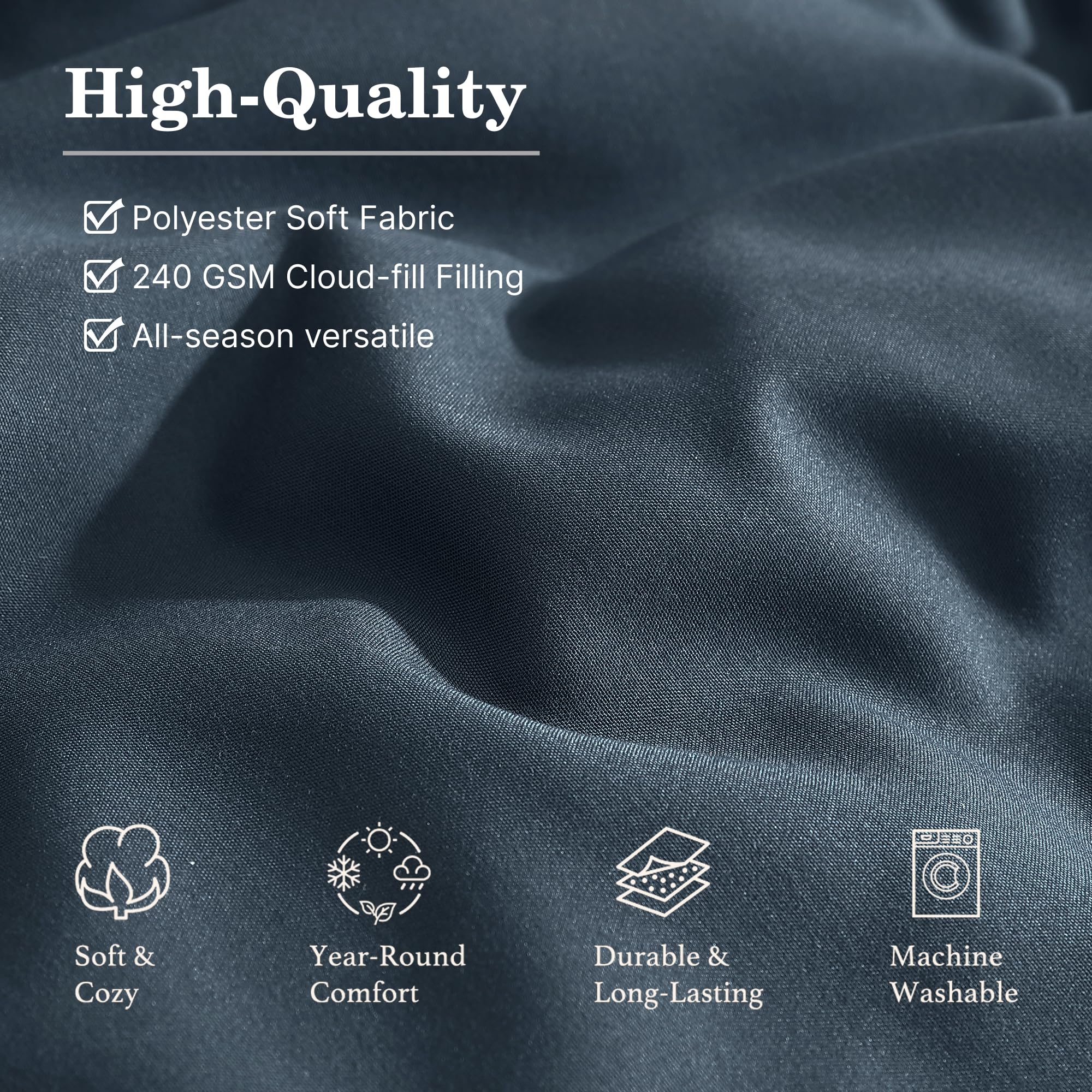 Monbix fundas de cojín 20x30 azul gris para decoración