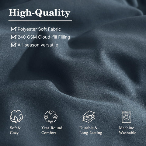 Monbix fundas de cojín 20x30 azul gris para decoración