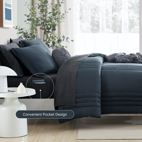 Monbix sábana ajustable 54x75+14 azul gris mantiene la cama firme