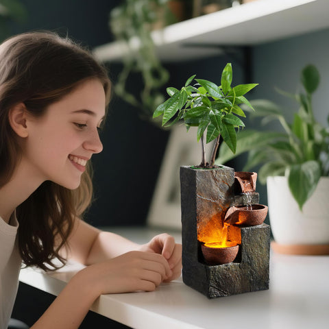 Dimensiones prácticas de MSEONWXI 5,5 x 5,5 x 9,9 pulgadas para mesa.