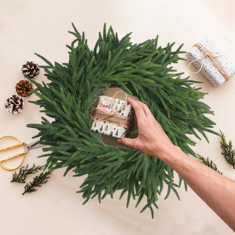 MSMUH guirnalda navidad realista densa 6ft para uso exterior e interior