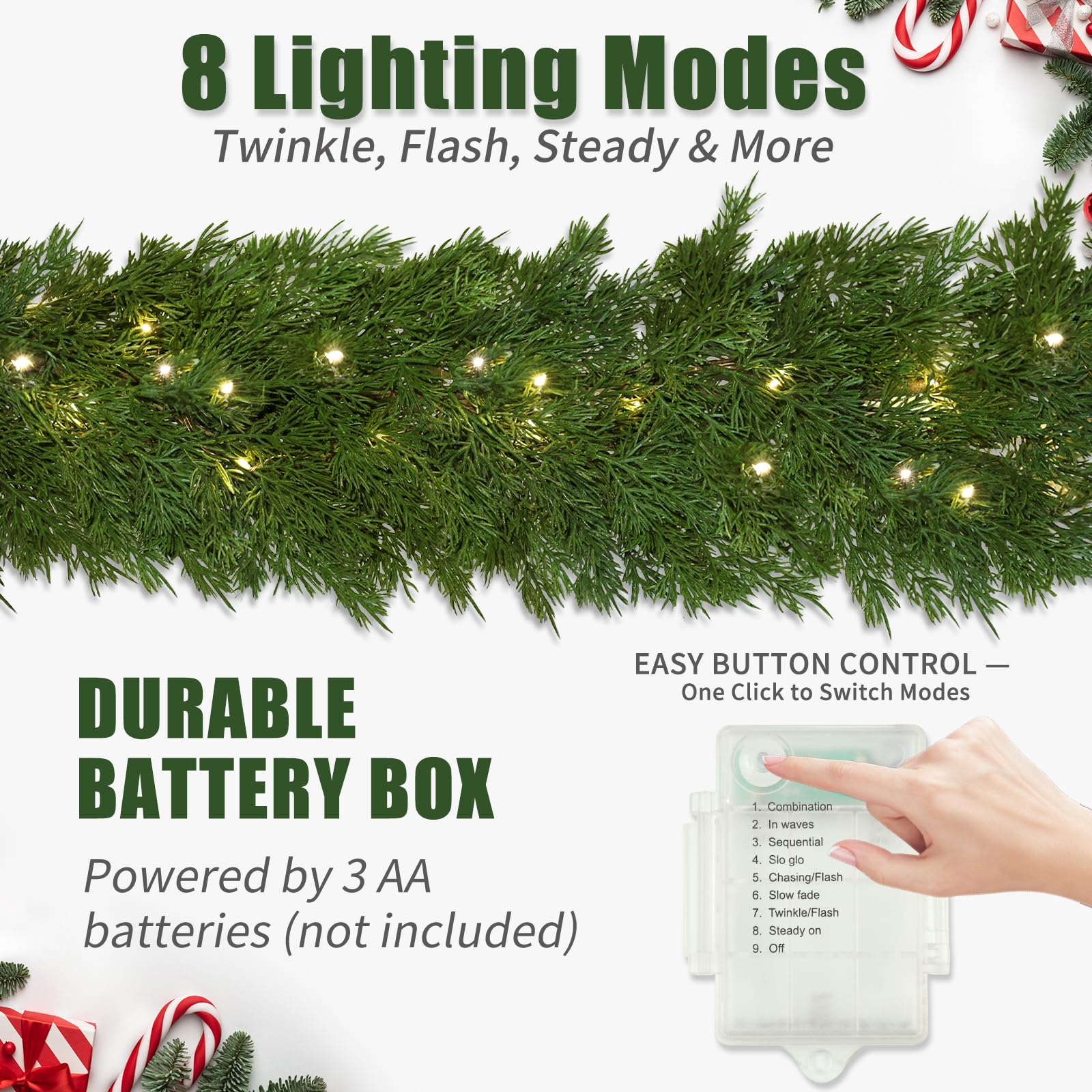 La guirnalda MSMUH iluminada es ideal para escaleras y entradas.