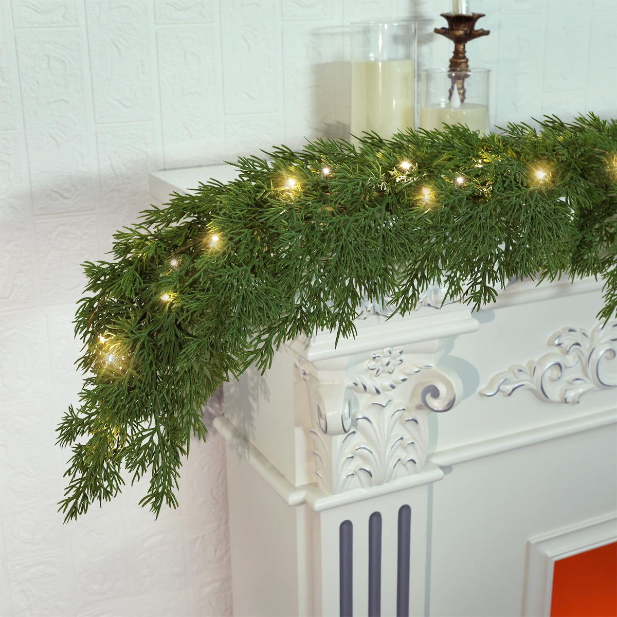 La guirnalda MSMUH navideña realista con luces ofrece 8 modos para crear ambiente.