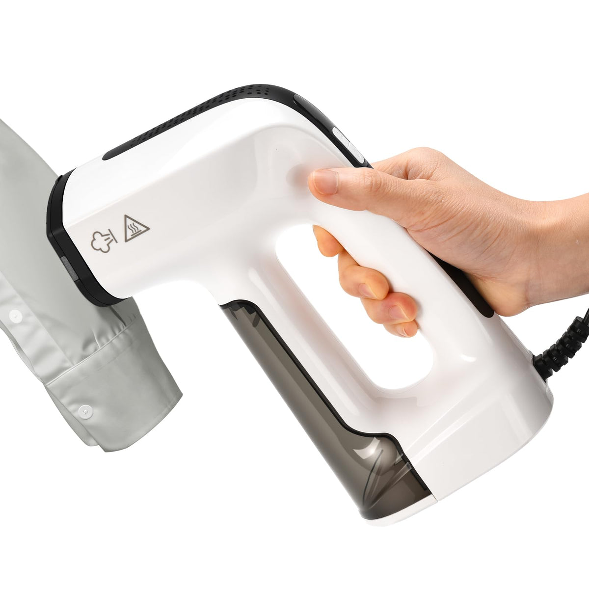 MUBGJI vaporizador con aspiración para prendas frontal, sujeción estable para planchar sin quemaduras.