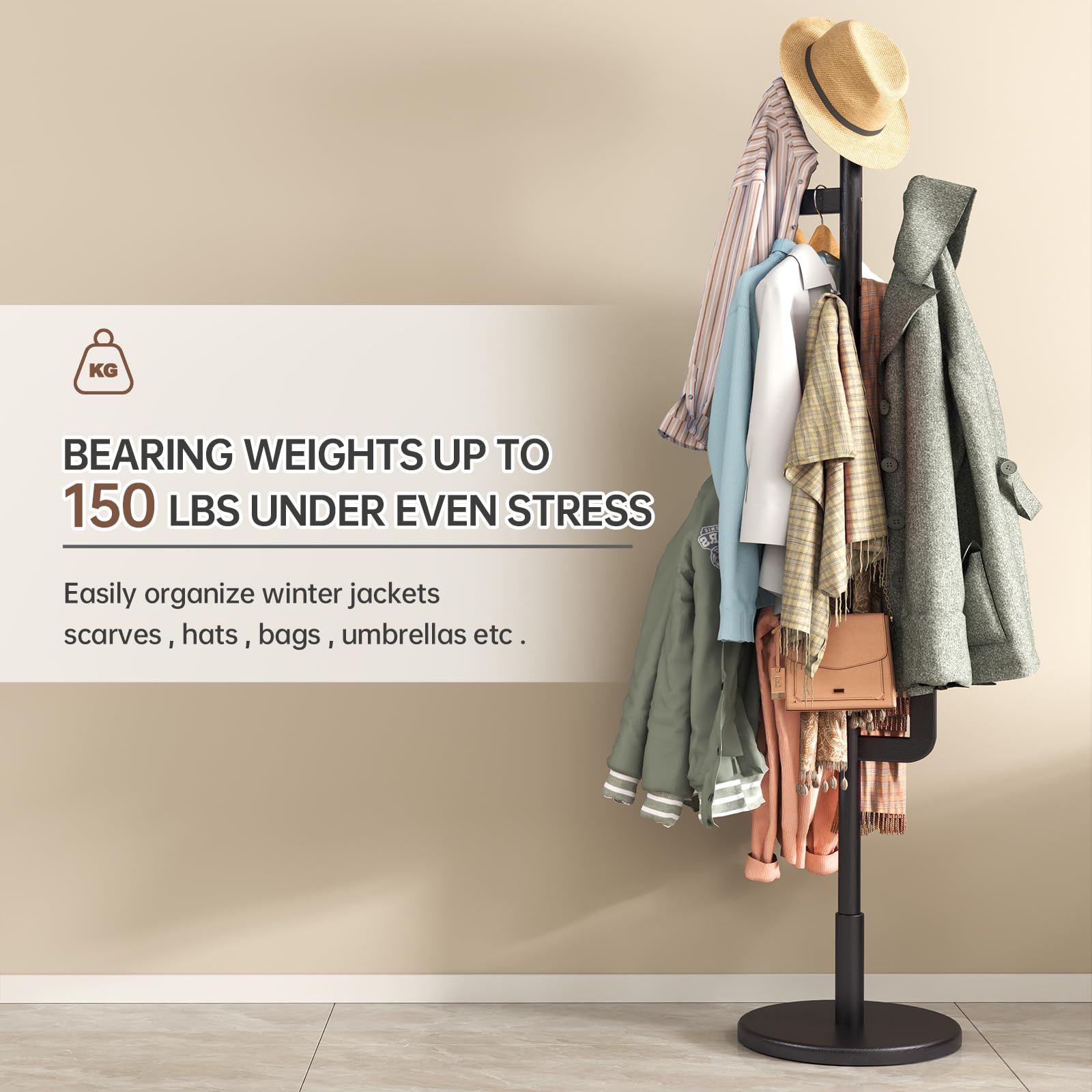 Muwele Perchero Cactus Acabado Negro: estilo moderno para la sala.