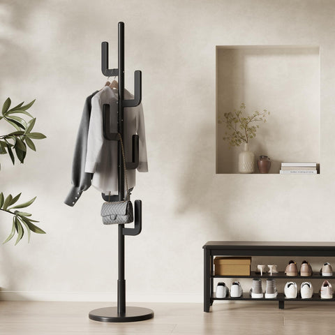 Muwele Perchero Cactus Madera: diseño vertical para ahorrar espacio.