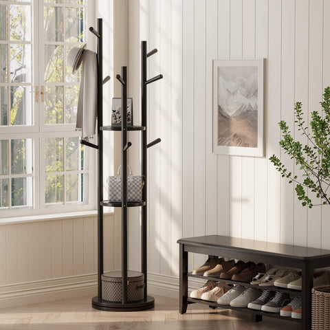 Muwuele perchero sólido puede soportar carga y mantener prendas seguras.