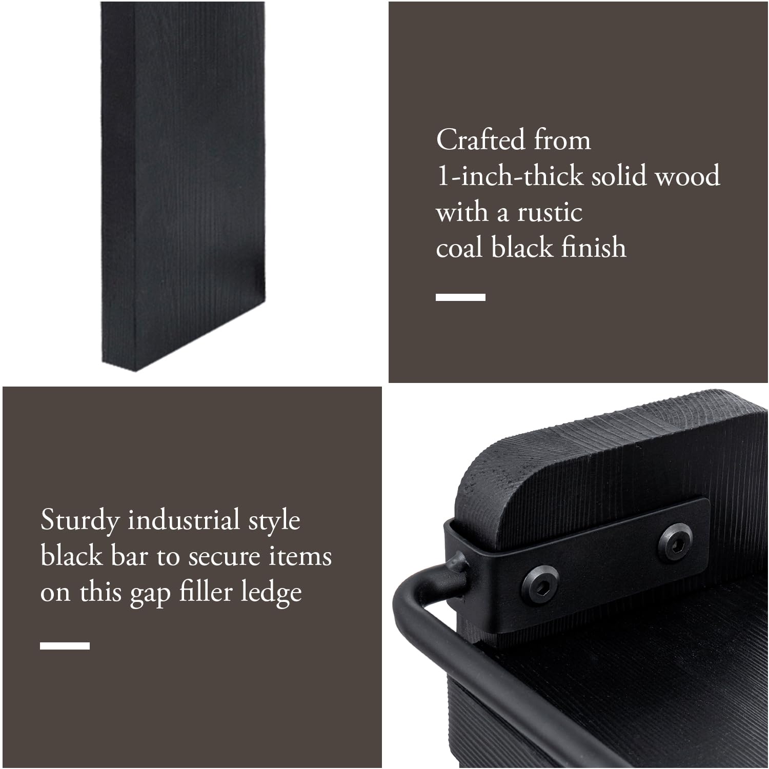 MyGift barra industrial negra, soporte estable para utensilios y frascos.