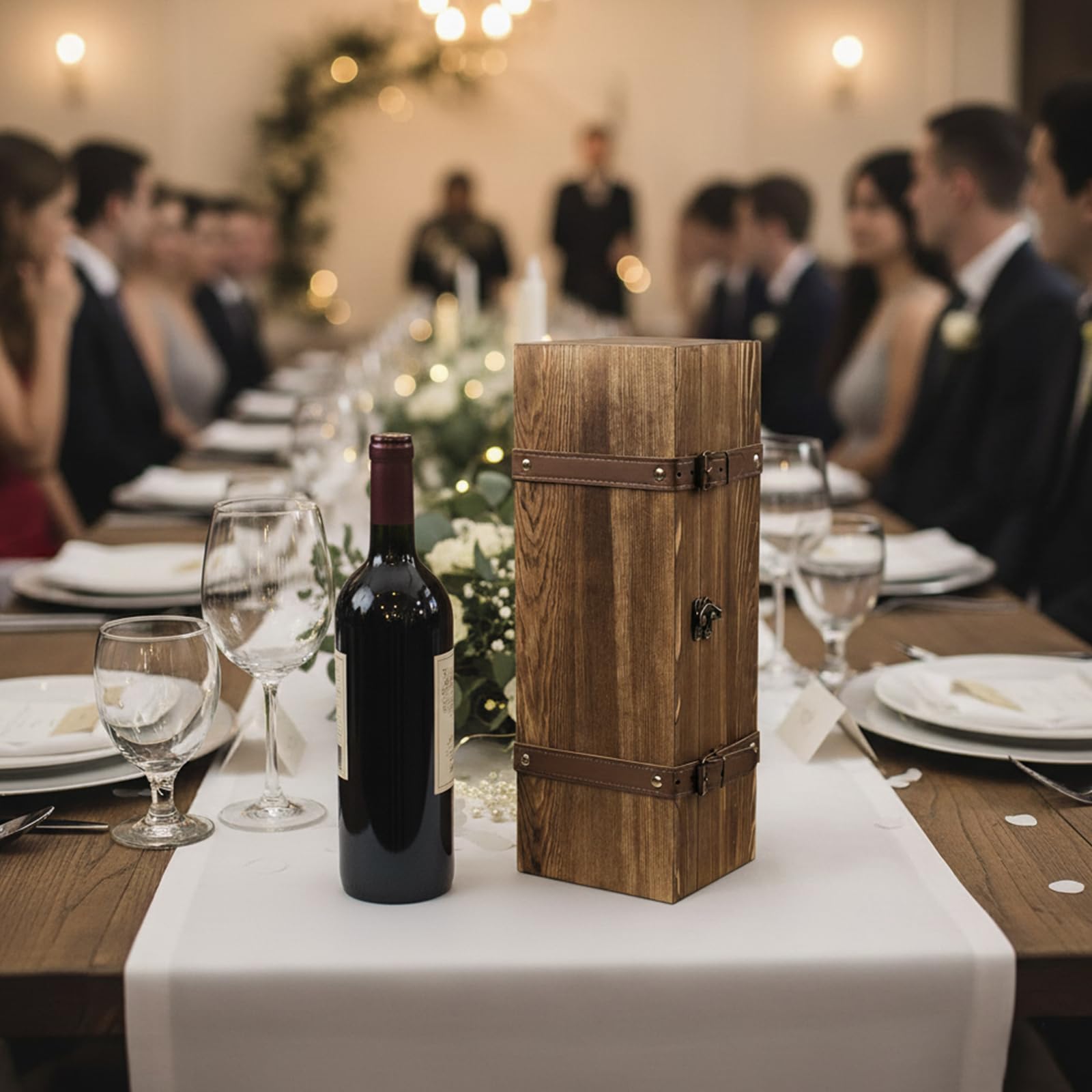 MyGift diseño rústico vintage para regalos elegantes de vino y licor.