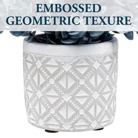 MyGift eucalipto artificial en maceta gris embosada, añade elegancia sin mantenimiento diario.