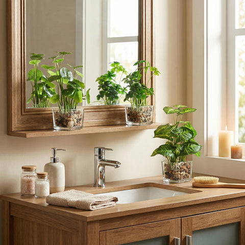 MyGift loto falsa en cubo de cristal, perfecta para mesas laterales.