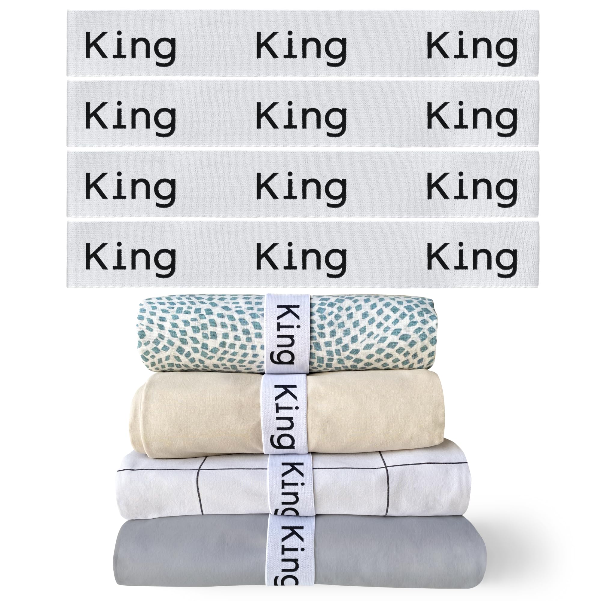 Niagara Sleep Solution banda organizadora sábanas cama: ajuste elástico para almacenamiento compacto.