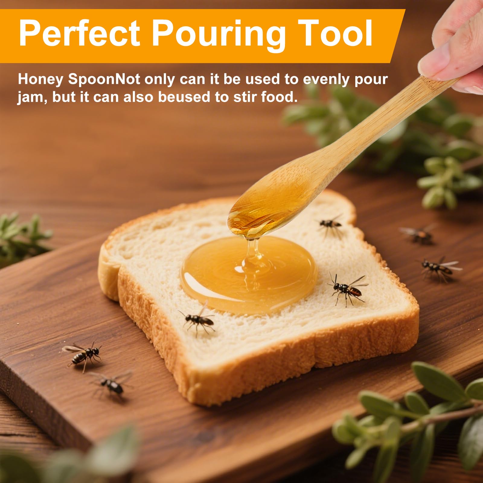 Cucharita de miel Ninsula ergonómica para postres y desayunos.