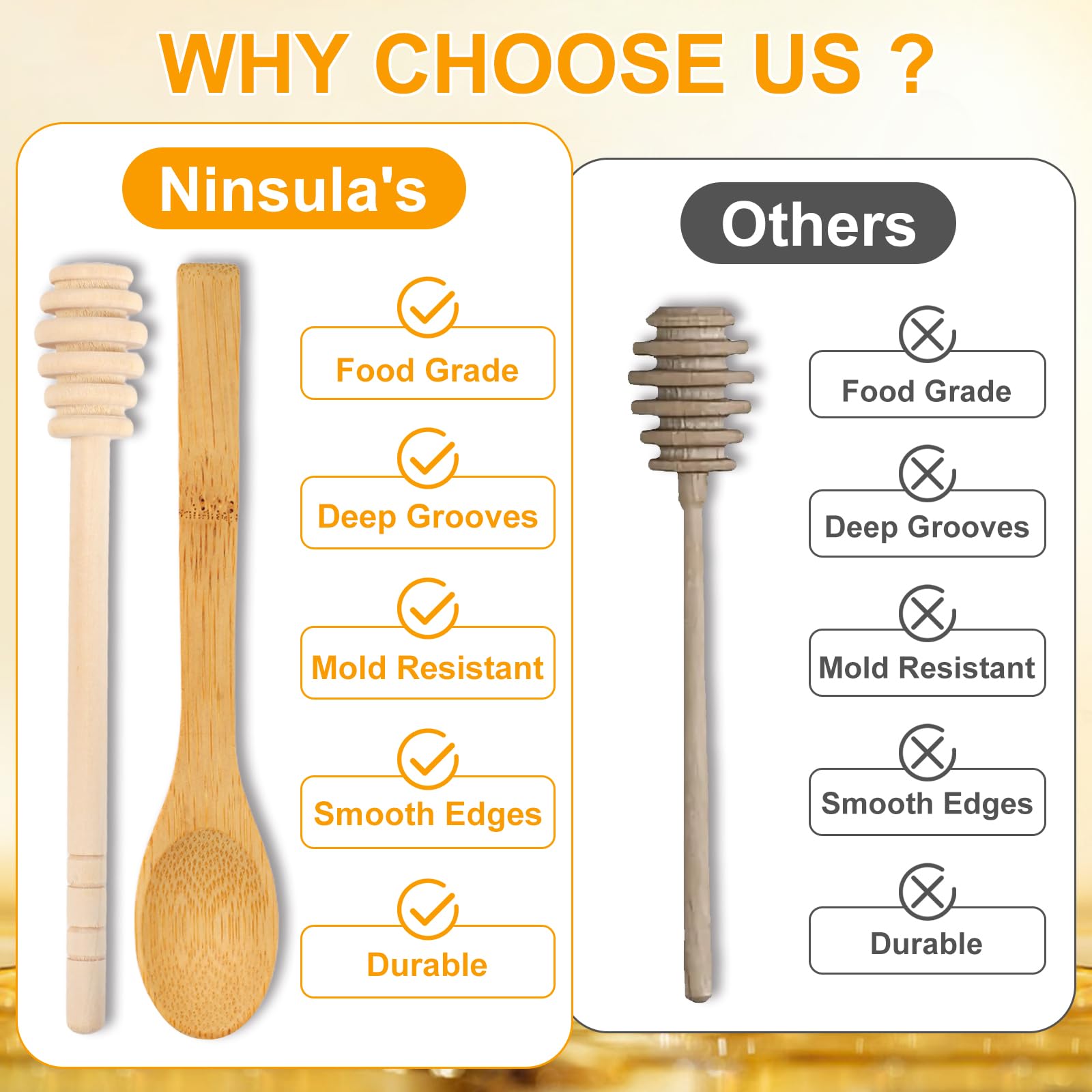 Cucharita de miel mini Ninsula, perfecta para porciones pequeñas.