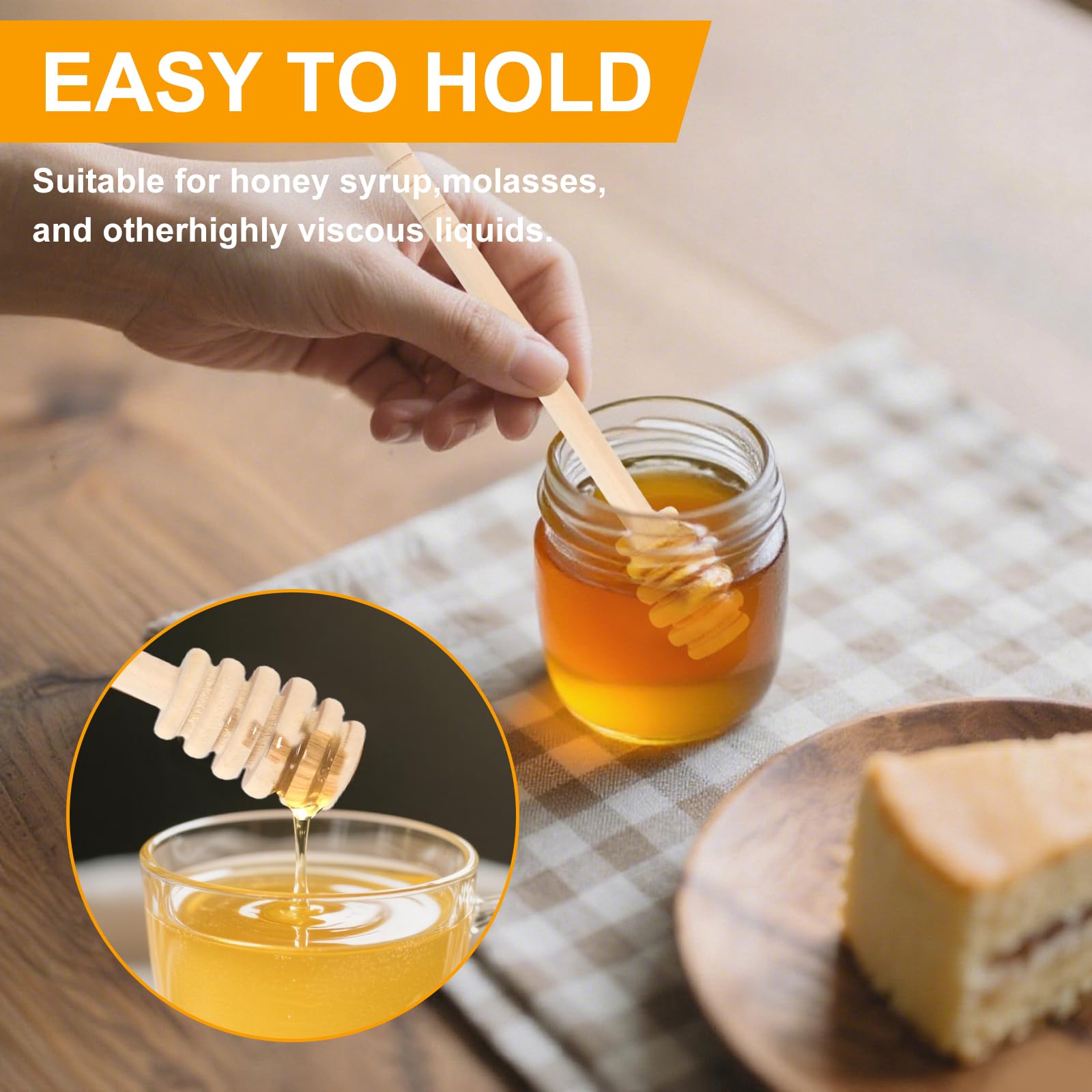 Palito de miel con ranura profunda Ninsula facilita el goteo controlado.