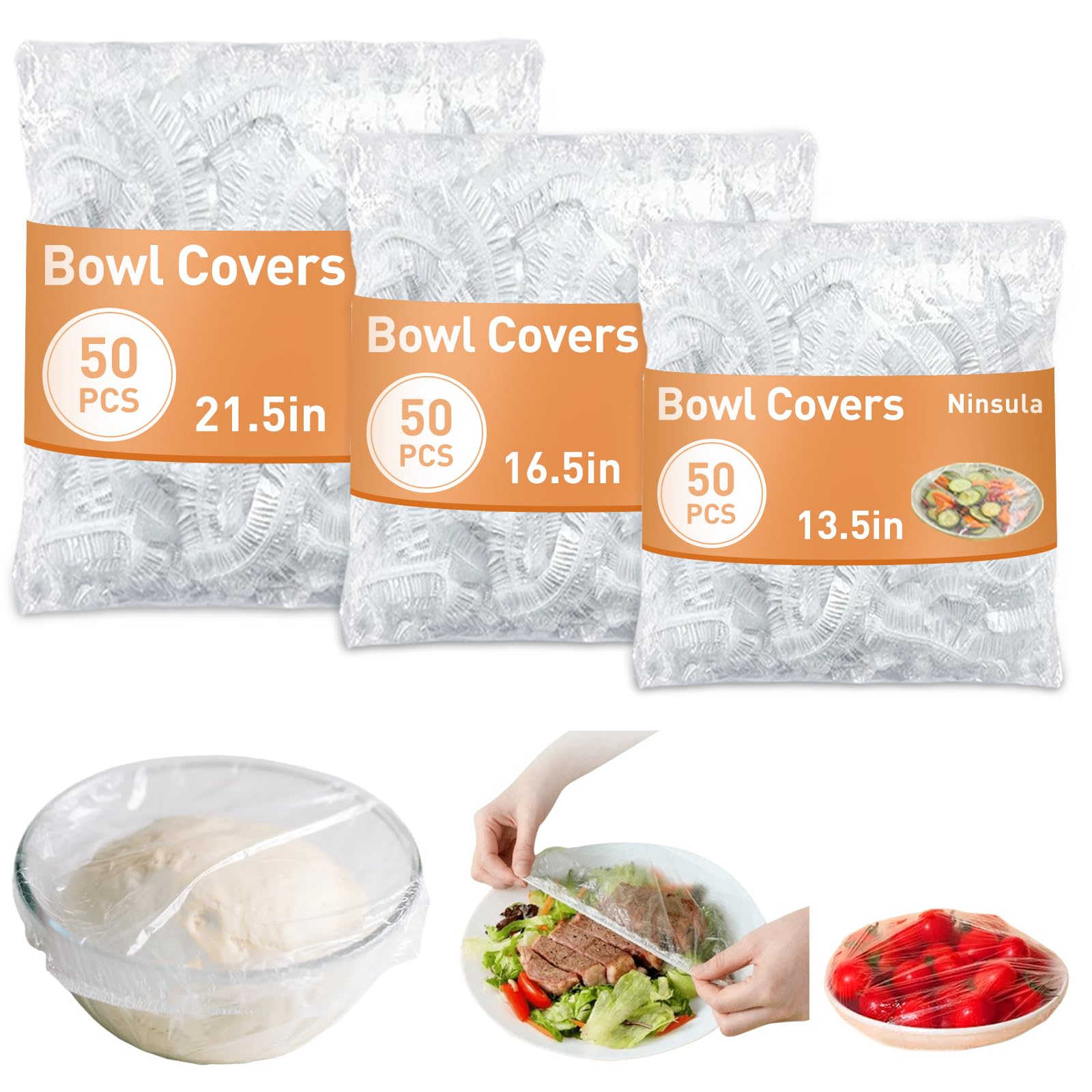 Ninsula tapas para tazones, tres tamaños, mantienen la comida fresca