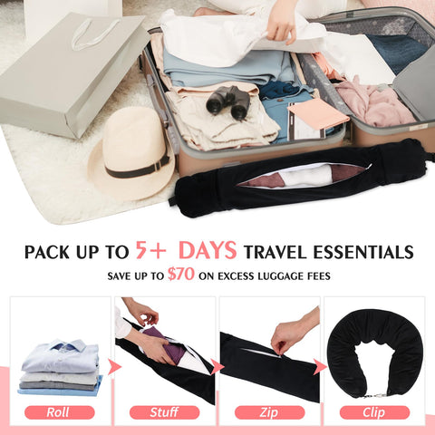 Almohada NK HealthCare rellena con ropa para optimizar espacio en equipaje