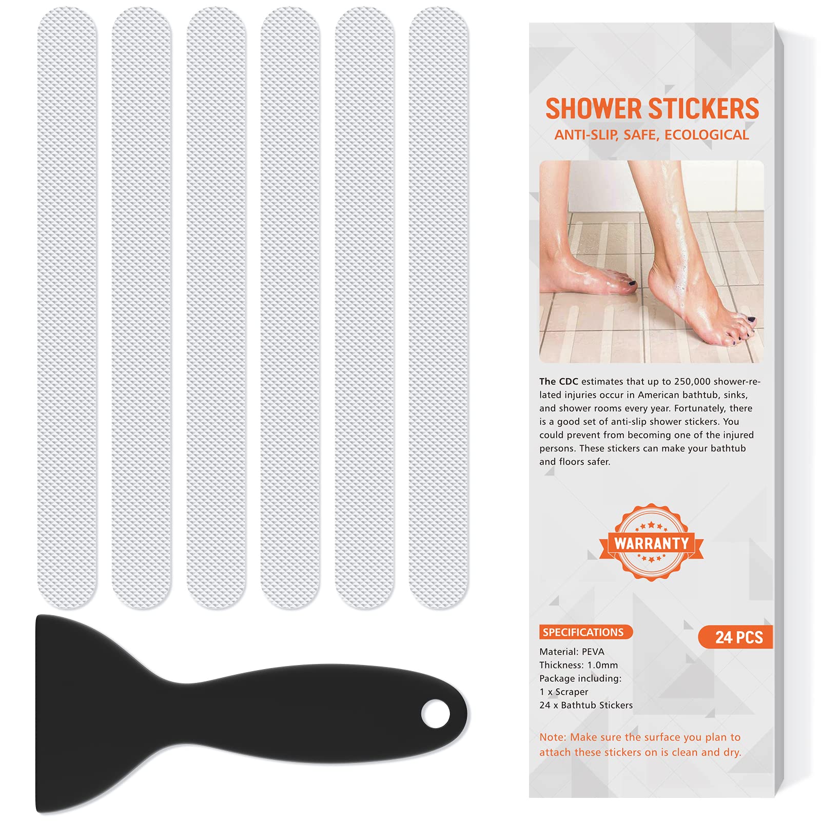 Nodirz: pegatinas antideslizantes para bañera con superficie texturizada que mejora la tracción.