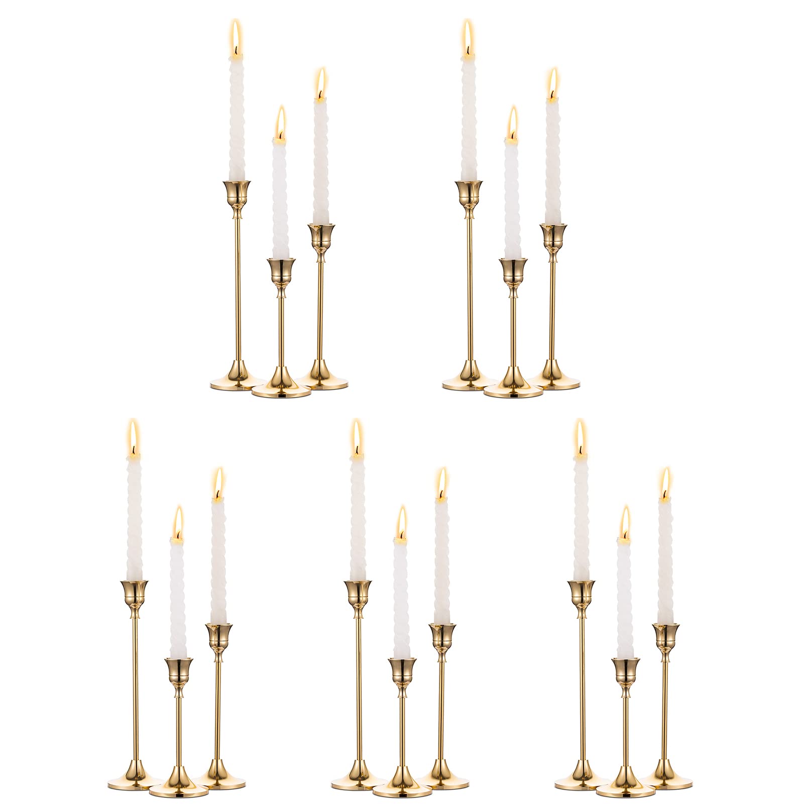 NUPTIO candelabros oro de 15 piezas para mesa, ideal para bodas y eventos