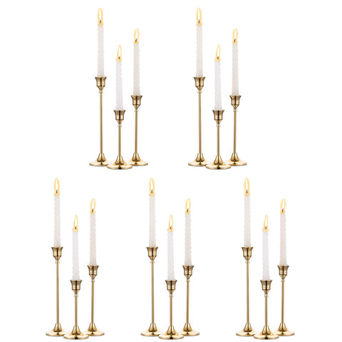 NUPTIO candelabros oro de 15 piezas para mesa, ideal para bodas y eventos