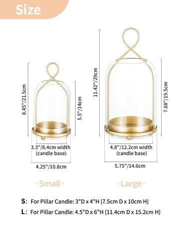 NUPTIO copa vidrio dorado grueso protege velas y suaviza la iluminación