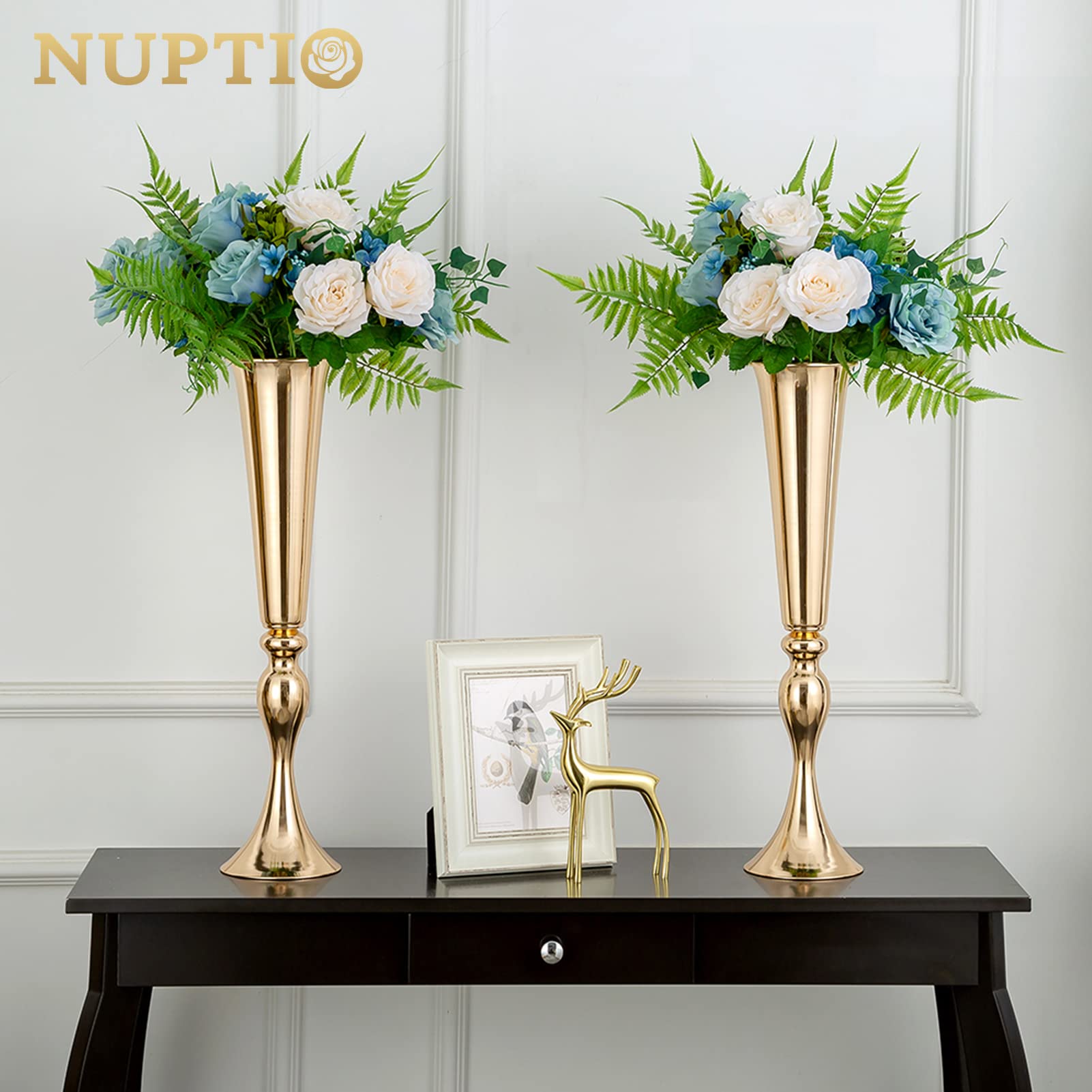 Acabado dorado de NUPTIO en detalle que resalta el brillo duradero.