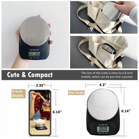 Nutri Fit Escala Digital con tara automática para porciones precisas.