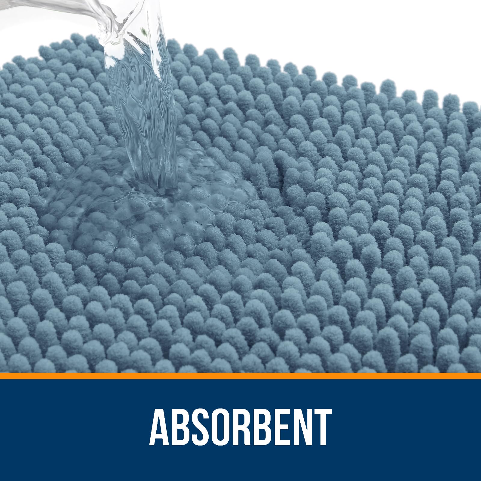 OLANLY chenille secado rápido, fácil de limpiar tras duchas