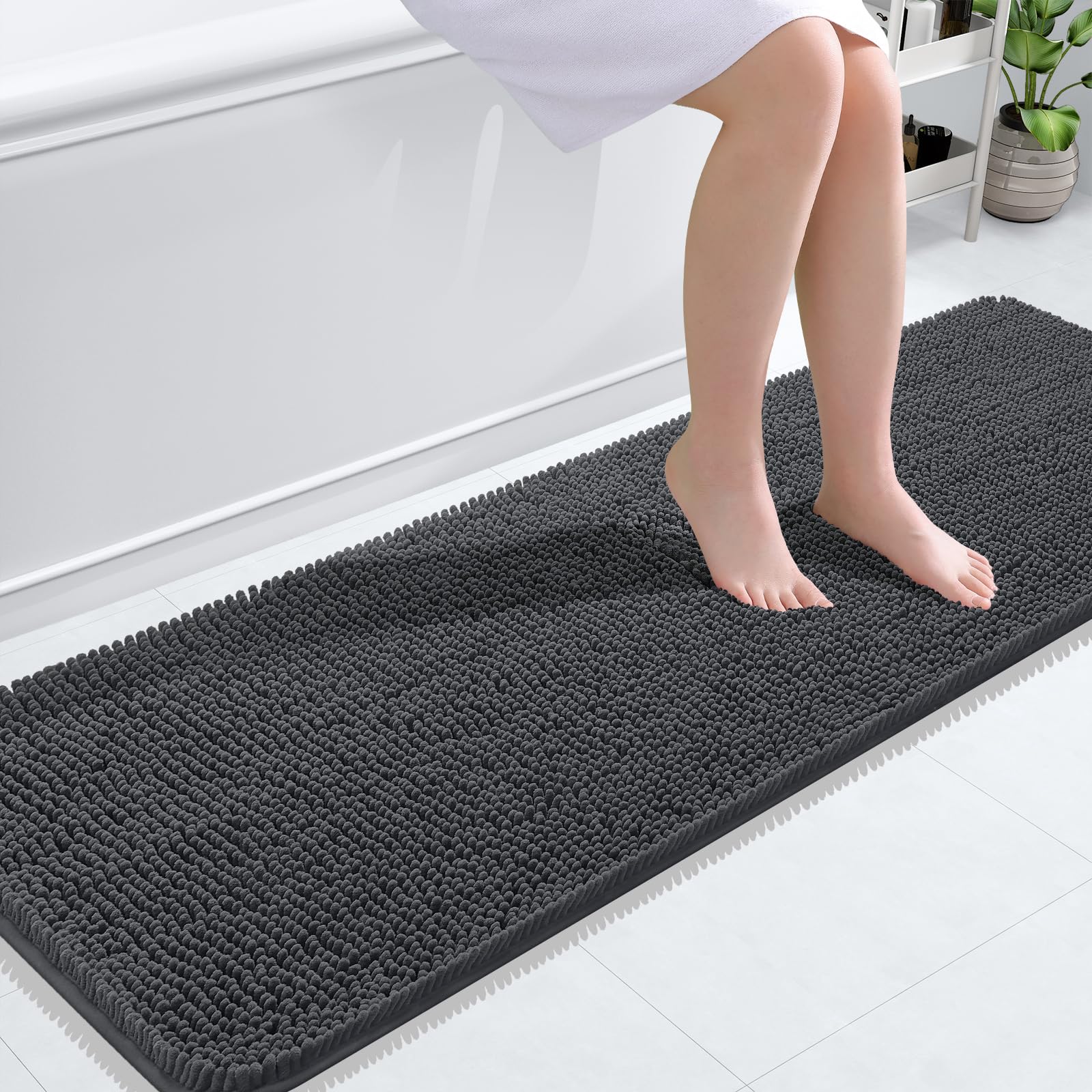 OLANLY alfombra baño chenille suave para pies confortables.