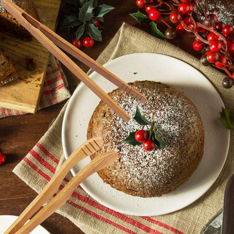 ONERUSUS pinzas de bambú para queso y muffins, uso multiusos en la mesa.