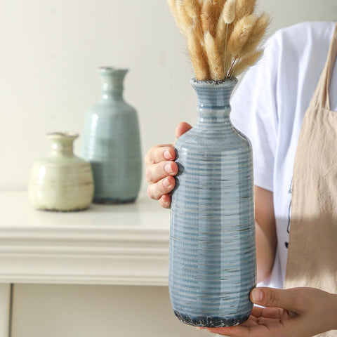 ooit jarron ceramico conjunto 3 altos, transforma esquinas en puntos focales